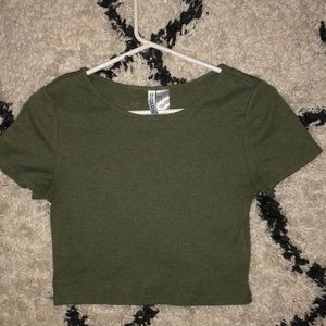 Olive Green Crop Top